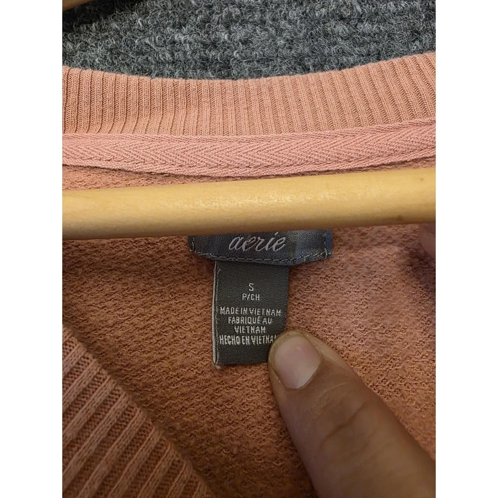 Aerie Dress Womens Small Pink French Terry Short‎ Sleeve Sweatshirt Mini Casual